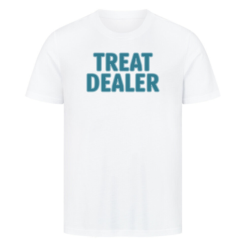 Premium T-Shirt "Treat Dealer" Weiß – hunde-shirt.de