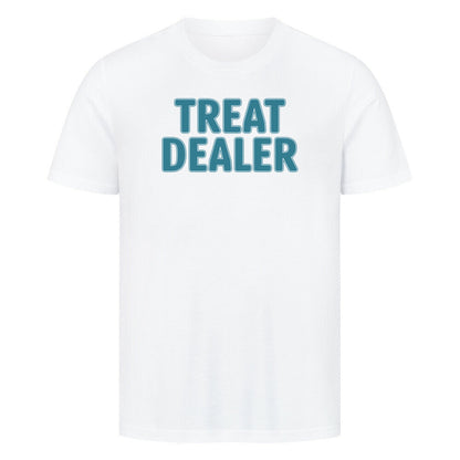 Premium T-Shirt "Treat Dealer" Weiß – hunde-shirt.de