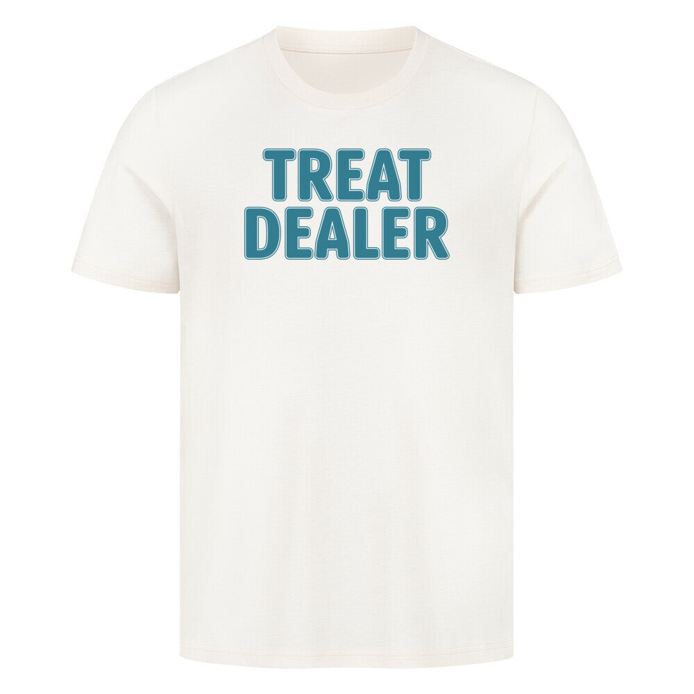 Premium T-Shirt "Treat Dealer" Natural Raw – hunde-shirt.de