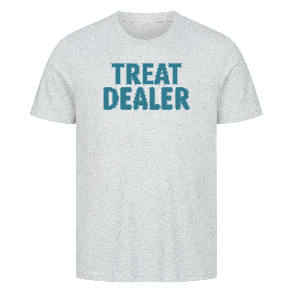Premium T-Shirt "Treat Dealer" Heather Grey – hunde-shirt.de