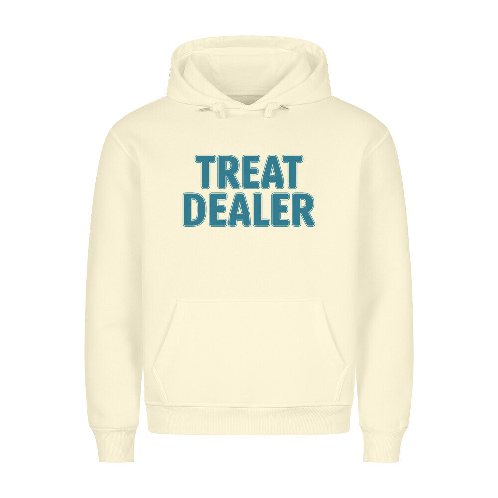 Premium Hoodie "Treat Dealer" Beige – hunde-shirt.de