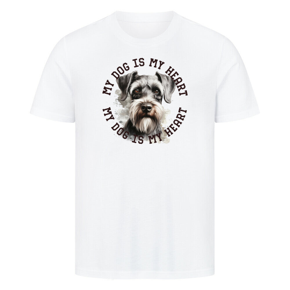 Premium T-Shirt Schnauzer HEART" Weiß – hunde-shirt.de