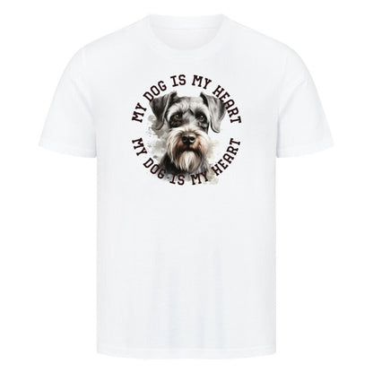 Premium T-Shirt Schnauzer HEART" Weiß – hunde-shirt.de