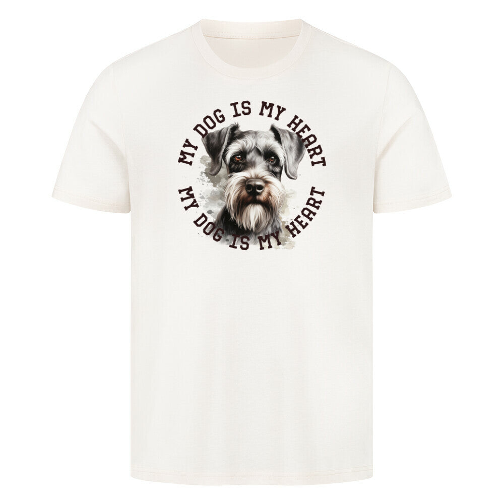 Premium T-Shirt Schnauzer HEART" Natural Raw – hunde-shirt.de