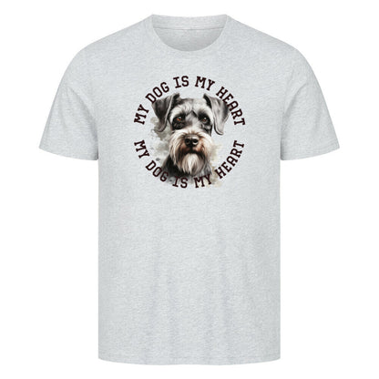 Premium T-Shirt Schnauzer HEART" Heather Grey – hunde-shirt.de