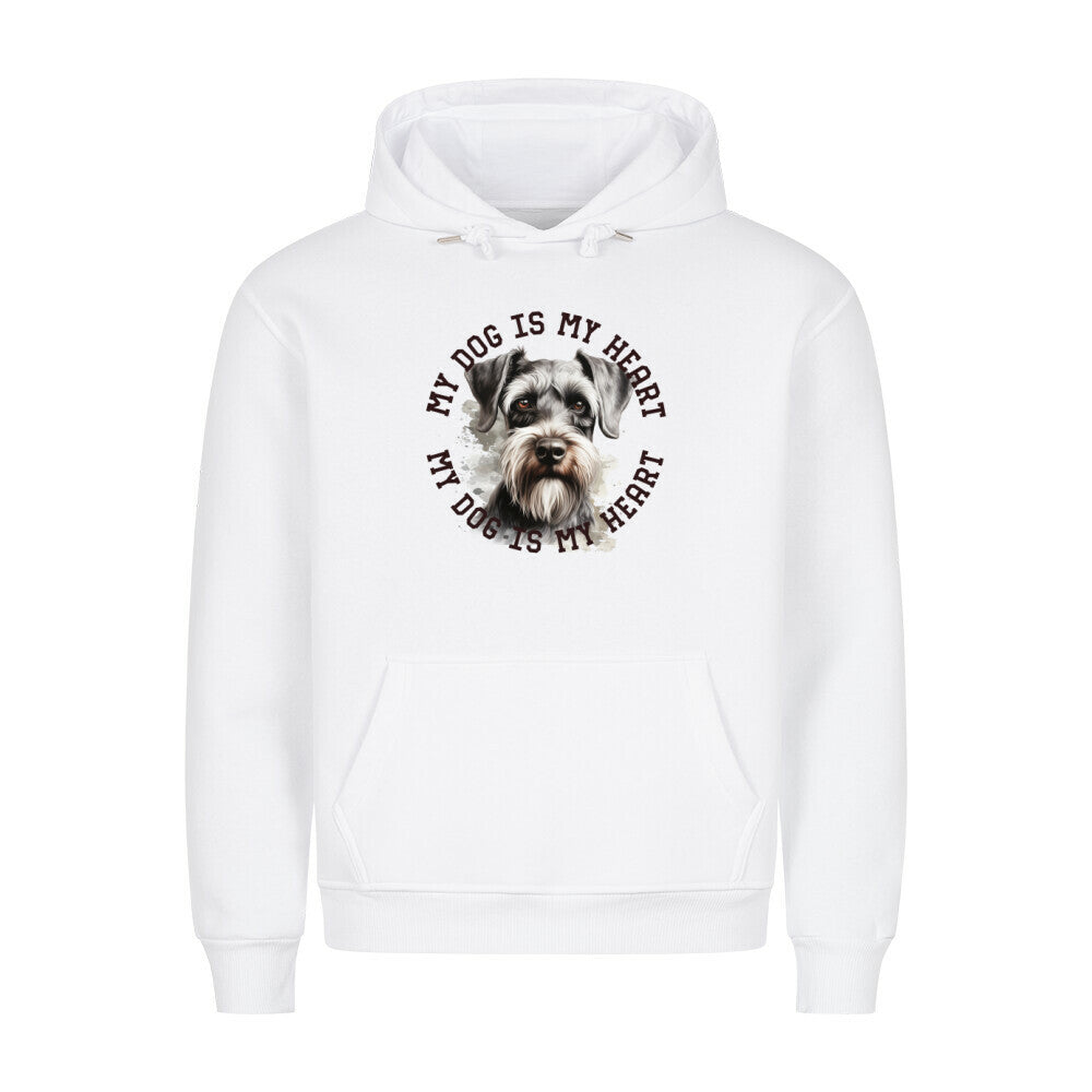 Premium Hoodie "Schnauzer HEART" Weiß – hunde-shirt.de