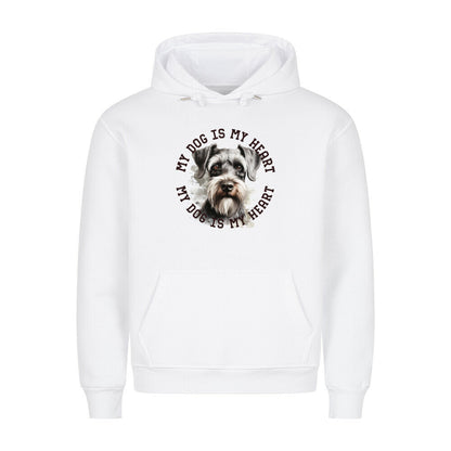 Premium Hoodie "Schnauzer HEART" Weiß – hunde-shirt.de