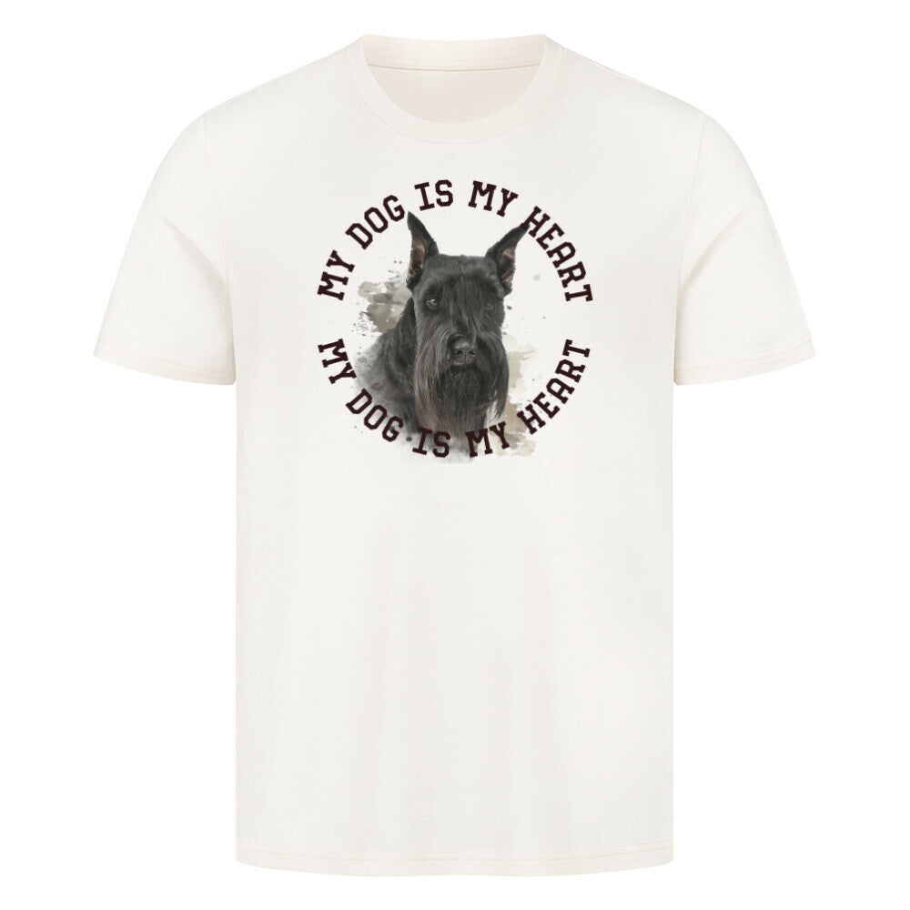 Premium T-Shirt "Schnauzer schwarz HEART" Natural Raw – hunde-shirt.de