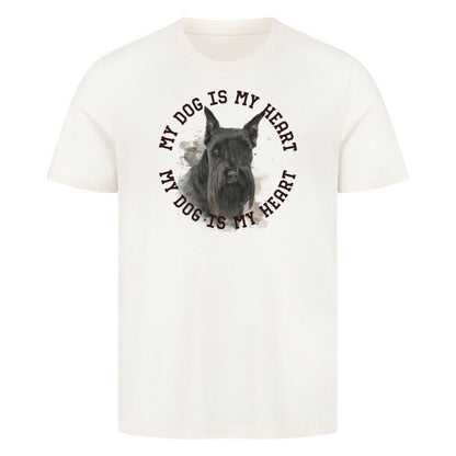Premium T-Shirt "Schnauzer schwarz HEART" Natural Raw – hunde-shirt.de