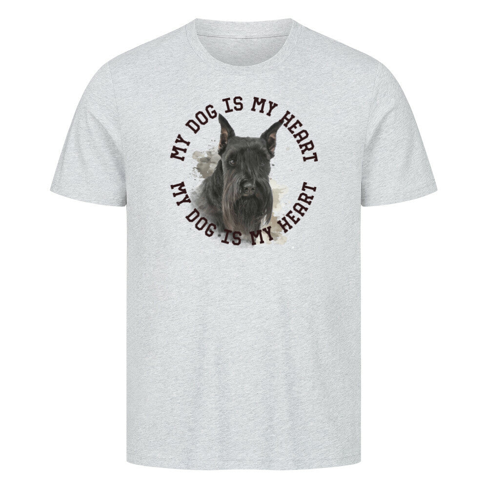 Premium T-Shirt "Schnauzer schwarz HEART" Heather Grey – hunde-shirt.de