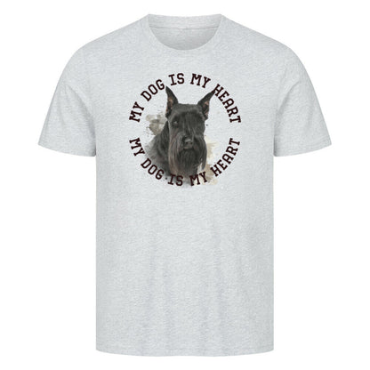 Premium T-Shirt "Schnauzer schwarz HEART" Heather Grey – hunde-shirt.de