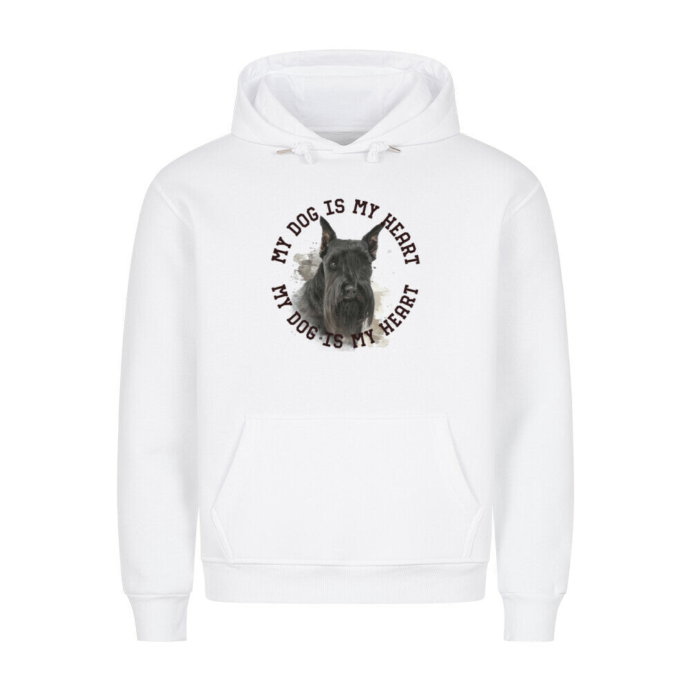 Premium Hoodie "Schnauzer schwarz HEART" Weiß – hunde-shirt.de
