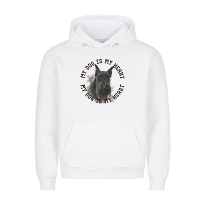 Premium Hoodie "Schnauzer schwarz HEART" Weiß – hunde-shirt.de