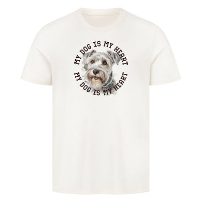 Premium T-Shirt "Schnauzer hellgrau HEART" Natural Raw – hunde-shirt.de