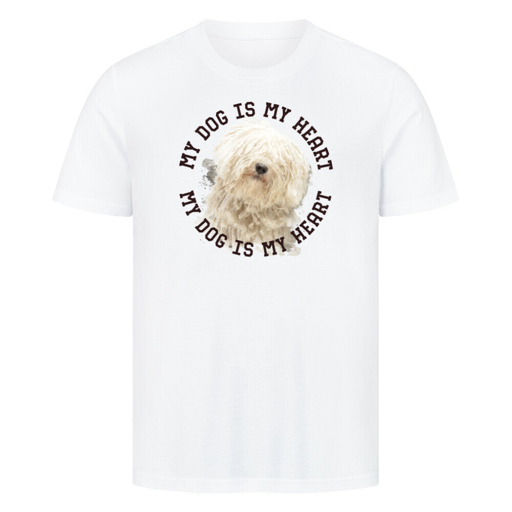 Premium T-Shirt "Puli HEART" Weiß – hunde-shirt.de