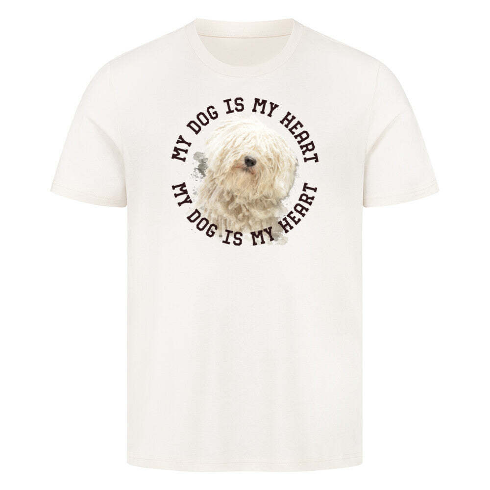 Premium T-Shirt "Puli HEART" Natural Raw – hunde-shirt.de