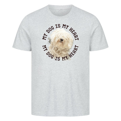 Premium T-Shirt "Puli HEART" Heather Grey – hunde-shirt.de