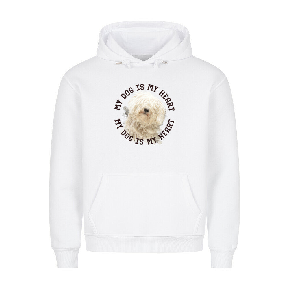 Premium Hoodie "Puli HEART" Weiß – hunde-shirt.de