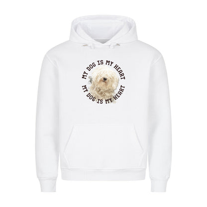 Premium Hoodie "Puli HEART" Weiß – hunde-shirt.de