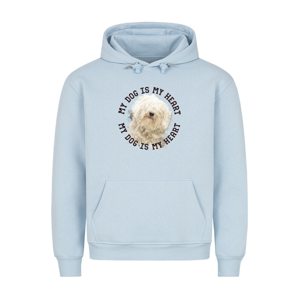 Premium Hoodie "Puli HEART" Babyblau – hunde-shirt.de