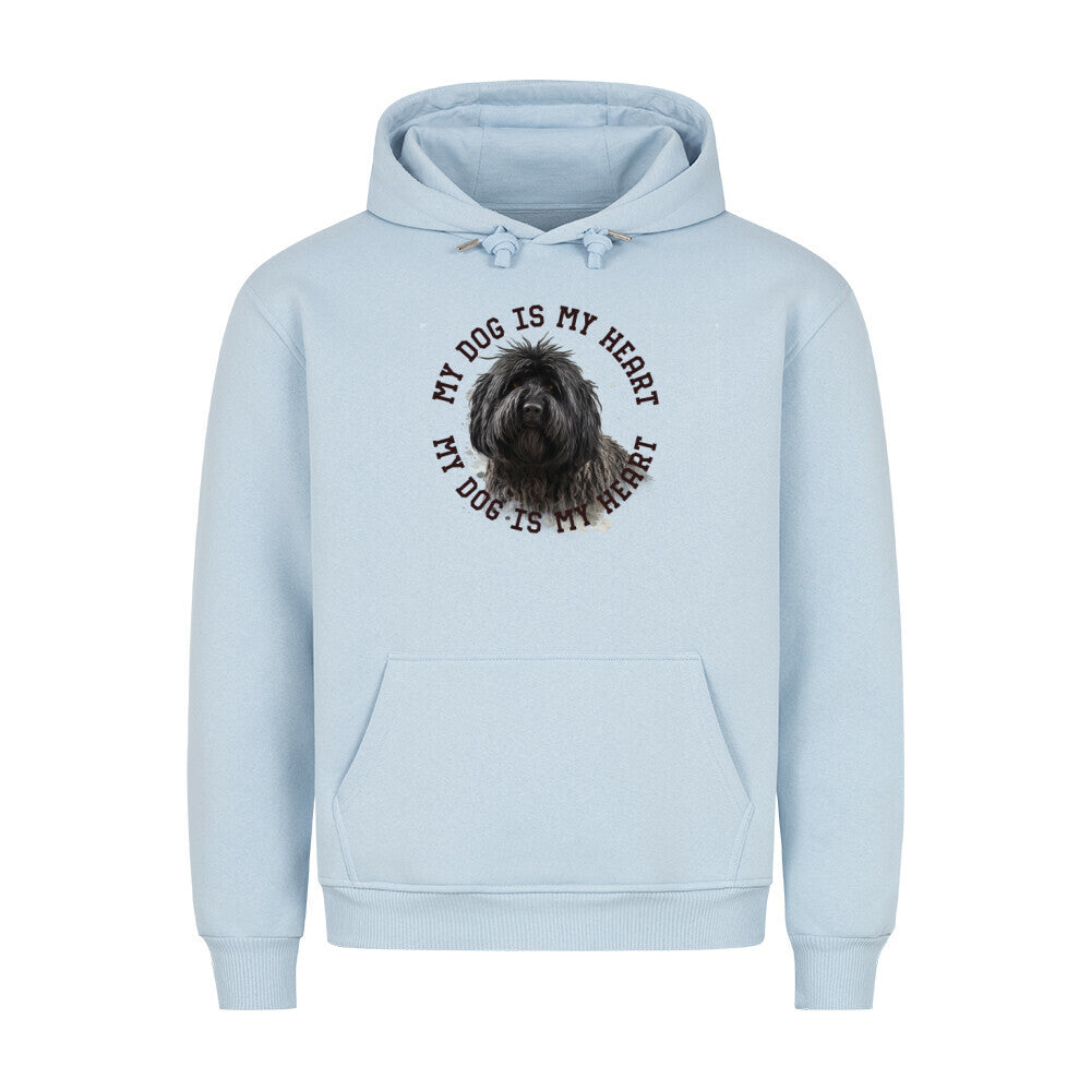 Premium Hoodie "Puli schwarz HEART" Babyblau – hunde-shirt.de