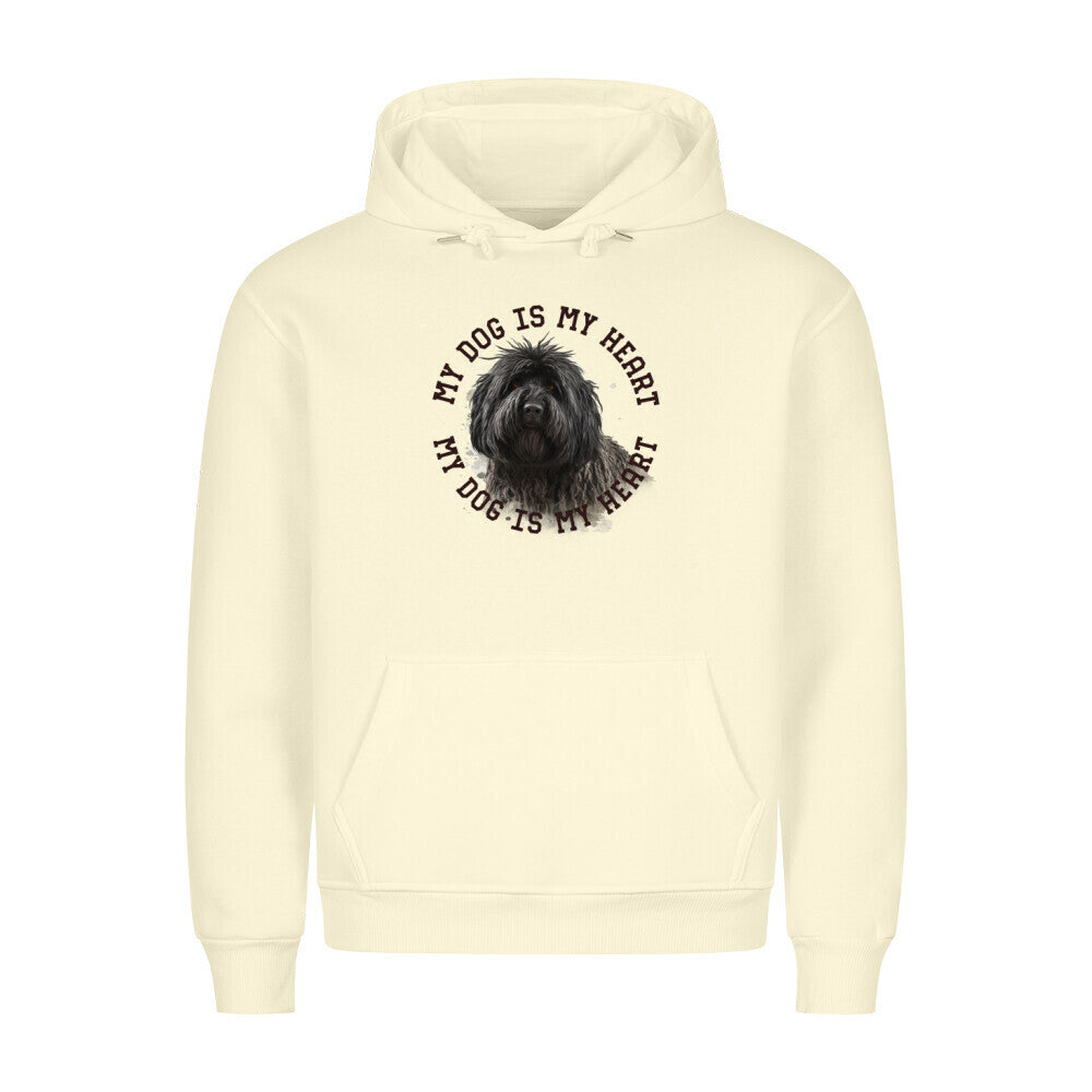 Premium Hoodie "Puli schwarz HEART" Beige – hunde-shirt.de