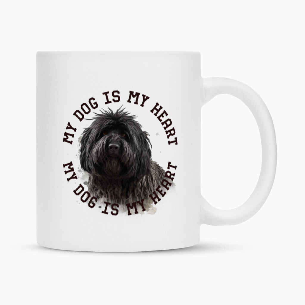 Tasse "Puli schwarz HEART" Weiß – hunde-shirt.de