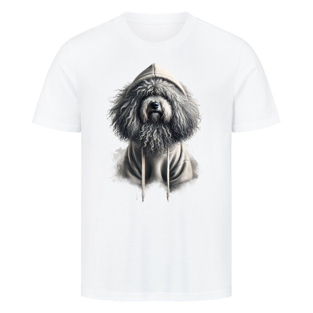 Premium T-Shirt "Puli Hooded Shirt" Weiß – hunde-shirt.de