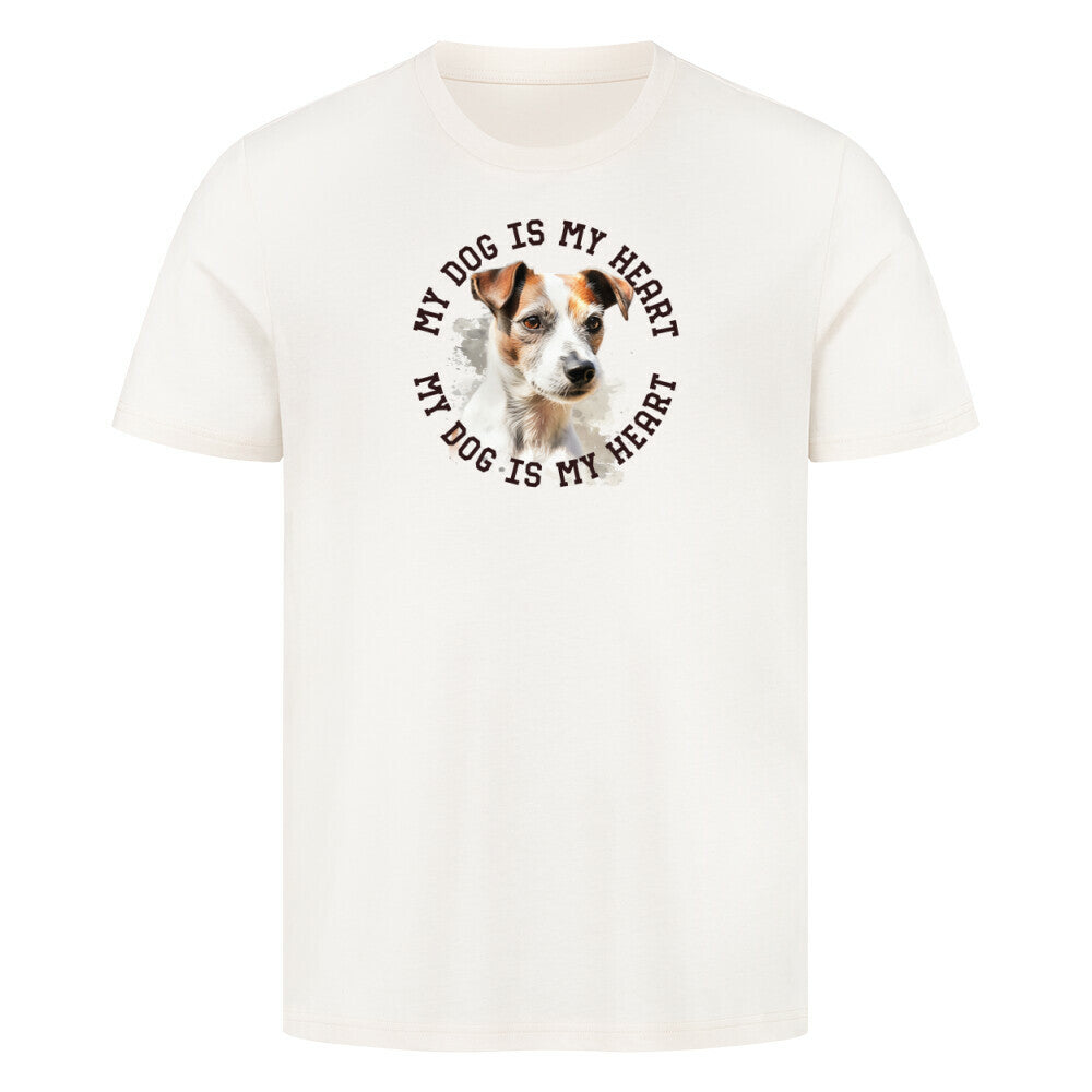 Premium T-Shirt "Parson Russell Terrier HEART" Natural Raw – hunde-shirt.de