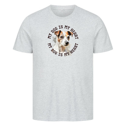 Premium T-Shirt "Parson Russell Terrier HEART" Heather Grey – hunde-shirt.de