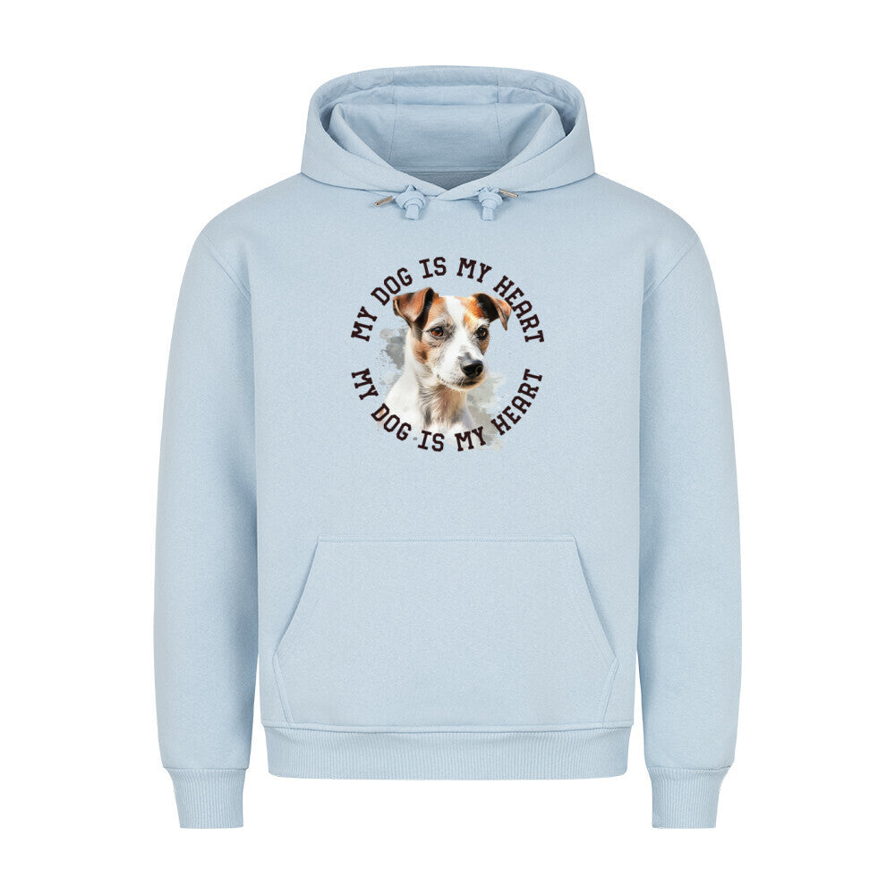 Premium Hoodie "Parson Russell Terrier HEART" Babyblau – hunde-shirt.de