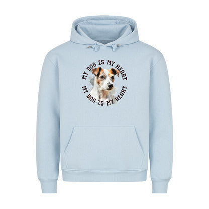 Premium Hoodie "Parson Russell Terrier HEART" Babyblau – hunde-shirt.de