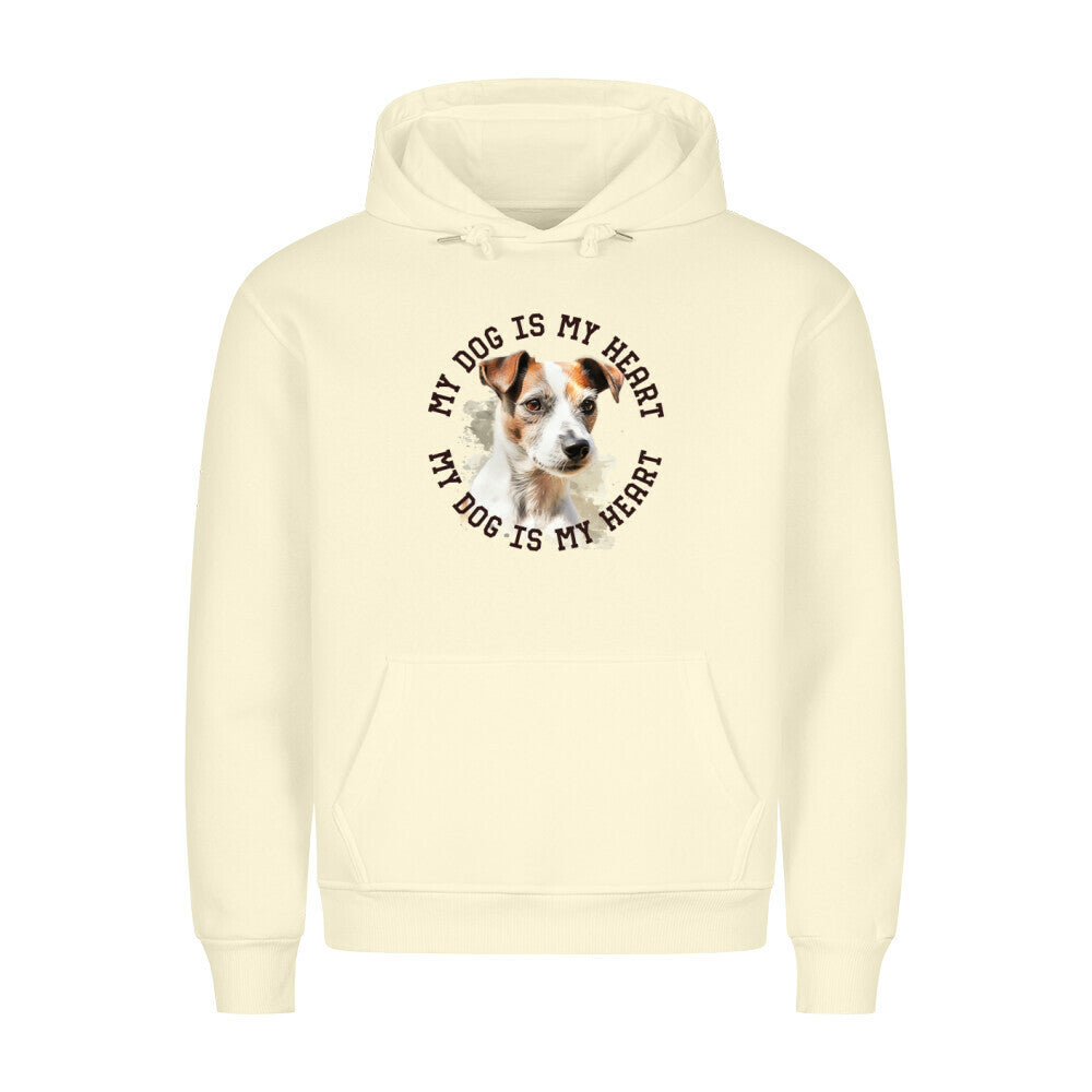 Premium Hoodie "Parson Russell Terrier HEART" Beige – hunde-shirt.de