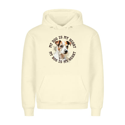 Premium Hoodie "Parson Russell Terrier HEART" Beige – hunde-shirt.de