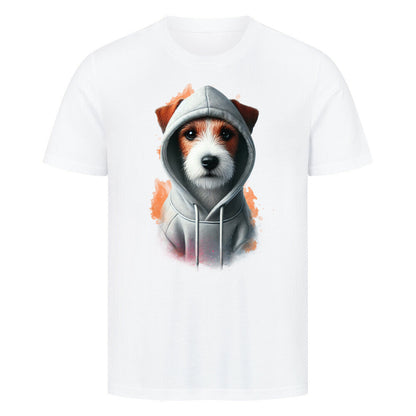 Premium T-Shirt "Parson Russell Terrier Hooded Shirt" Weiß – hunde-shirt.de