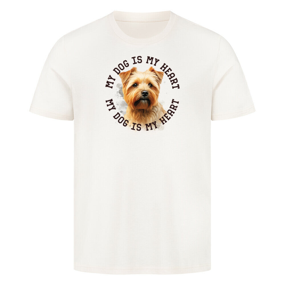 Premium T-Shirt "Norfolk Terrier HEART" Natural Raw – hunde-shirt.de