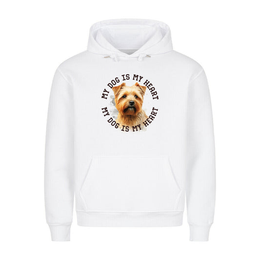Premium Hoodie "Norfolk Terrier HEART" Weiß – hunde-shirt.de