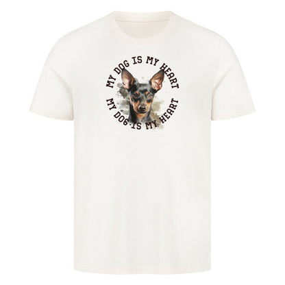 Premium T-Shirt "Manchester Terrier HEART" Natural Raw – hunde-shirt.de