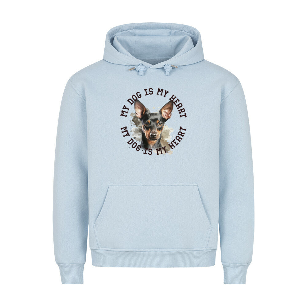 Premium Hoodie "Manchester Terrier HEART" Babyblau – hunde-shirt.de