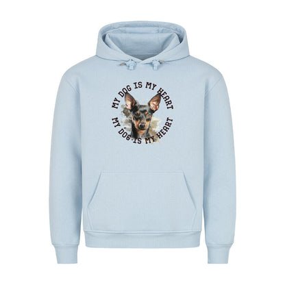 Premium Hoodie "Manchester Terrier HEART" Babyblau – hunde-shirt.de