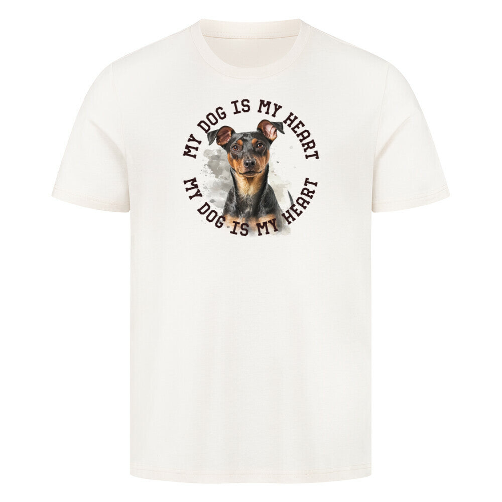 Premium T-Shirt "Manchester Terrier HEART 2" Natural Raw – hunde-shirt.de