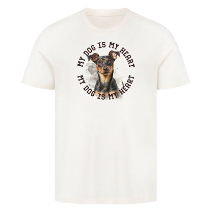 Premium T-Shirt "Manchester Terrier HEART 2" Natural Raw – hunde-shirt.de