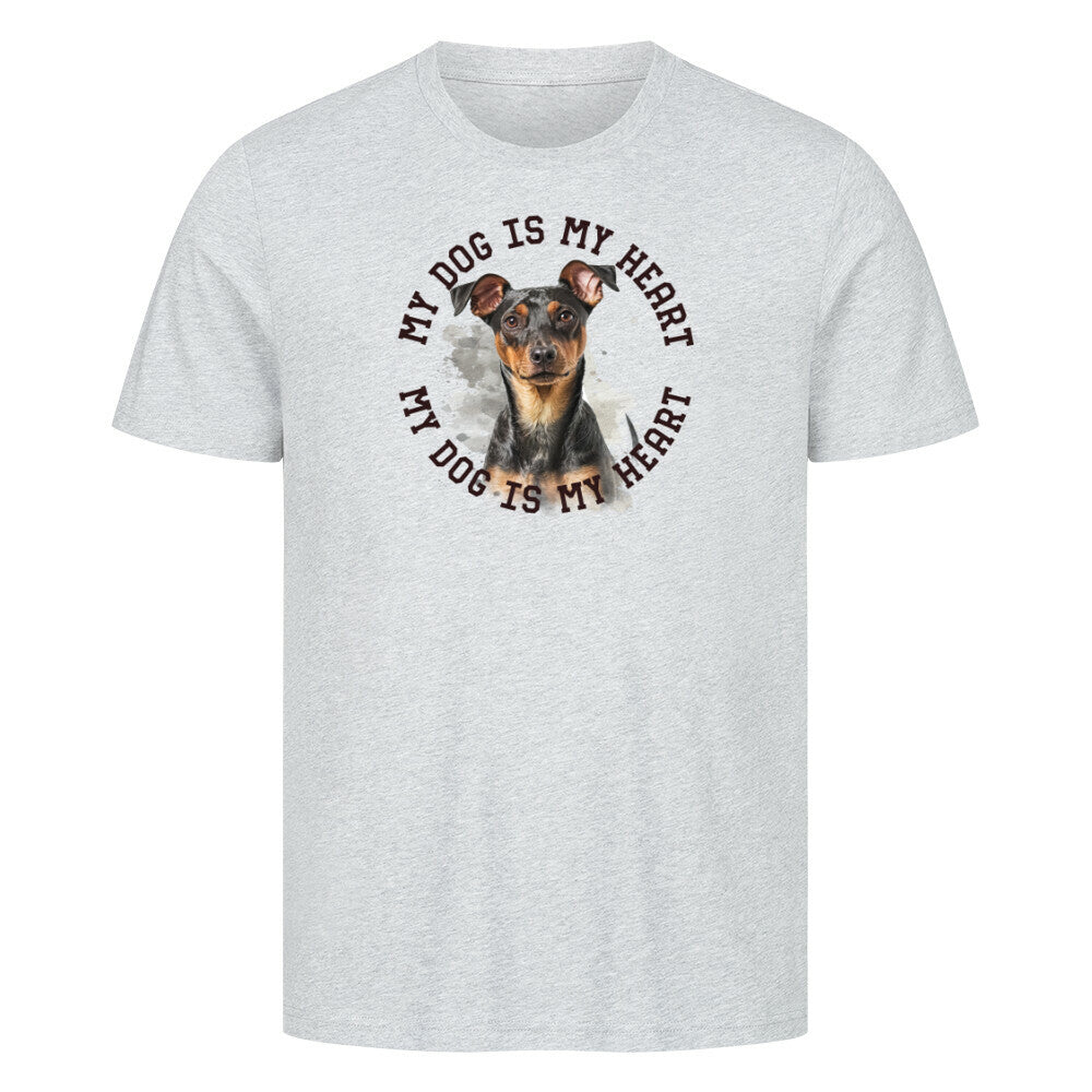 Premium T-Shirt "Manchester Terrier HEART 2" Heather Grey – hunde-shirt.de