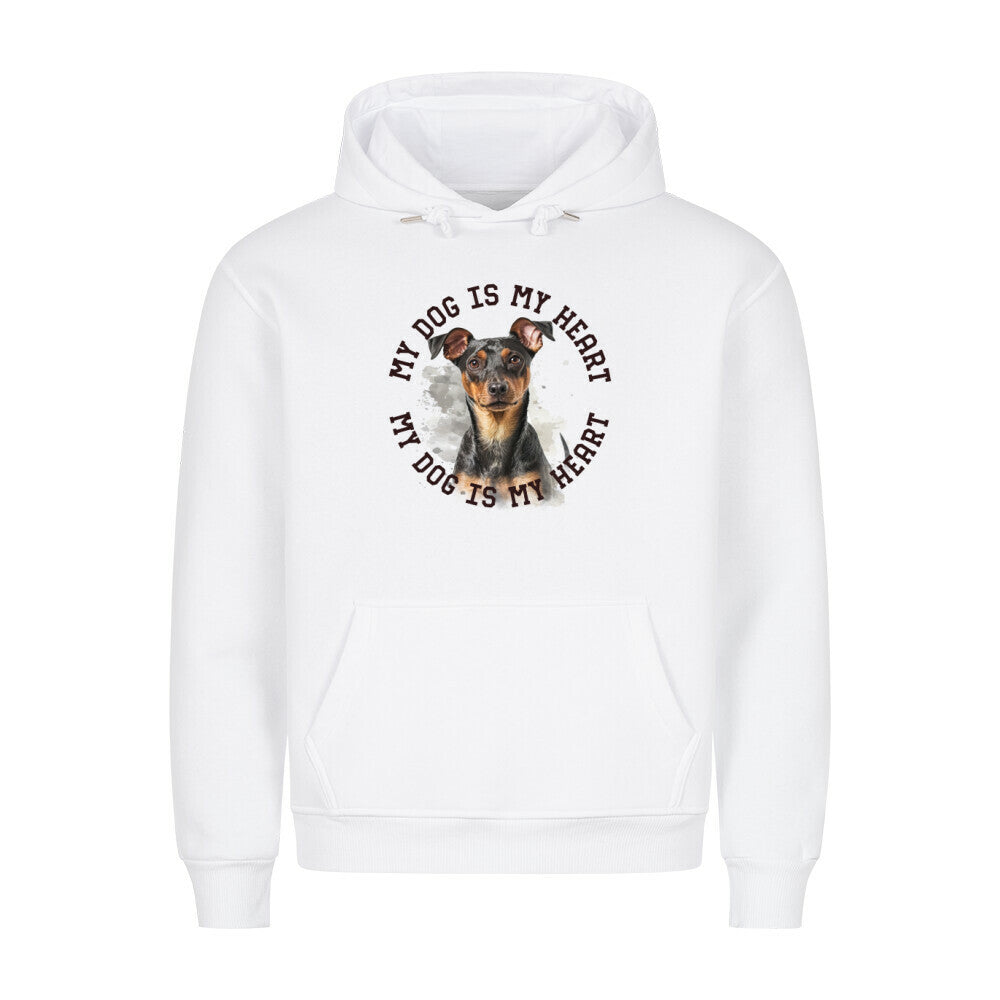 Premium Hoodie "Manchester Terrier HEART 2" Weiß – hunde-shirt.de