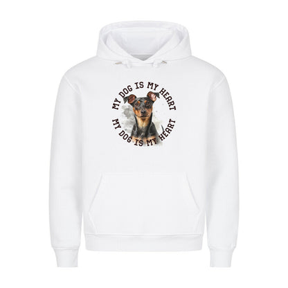 Premium Hoodie "Manchester Terrier HEART 2" Weiß – hunde-shirt.de