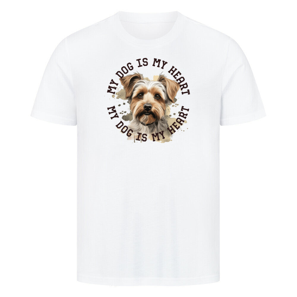Premium T-Shirt "Biewer Terrier HEART" Weiß – hunde-shirt.de
