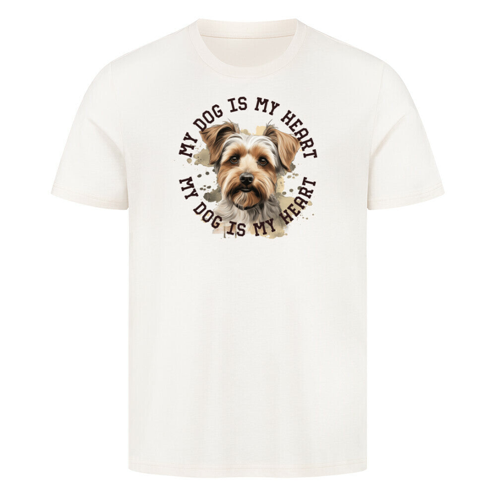 Premium T-Shirt "Biewer Terrier HEART" Natural Raw – hunde-shirt.de