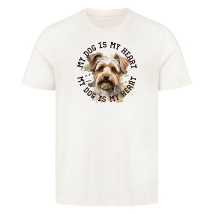 Premium T-Shirt "Biewer Terrier HEART" Natural Raw – hunde-shirt.de