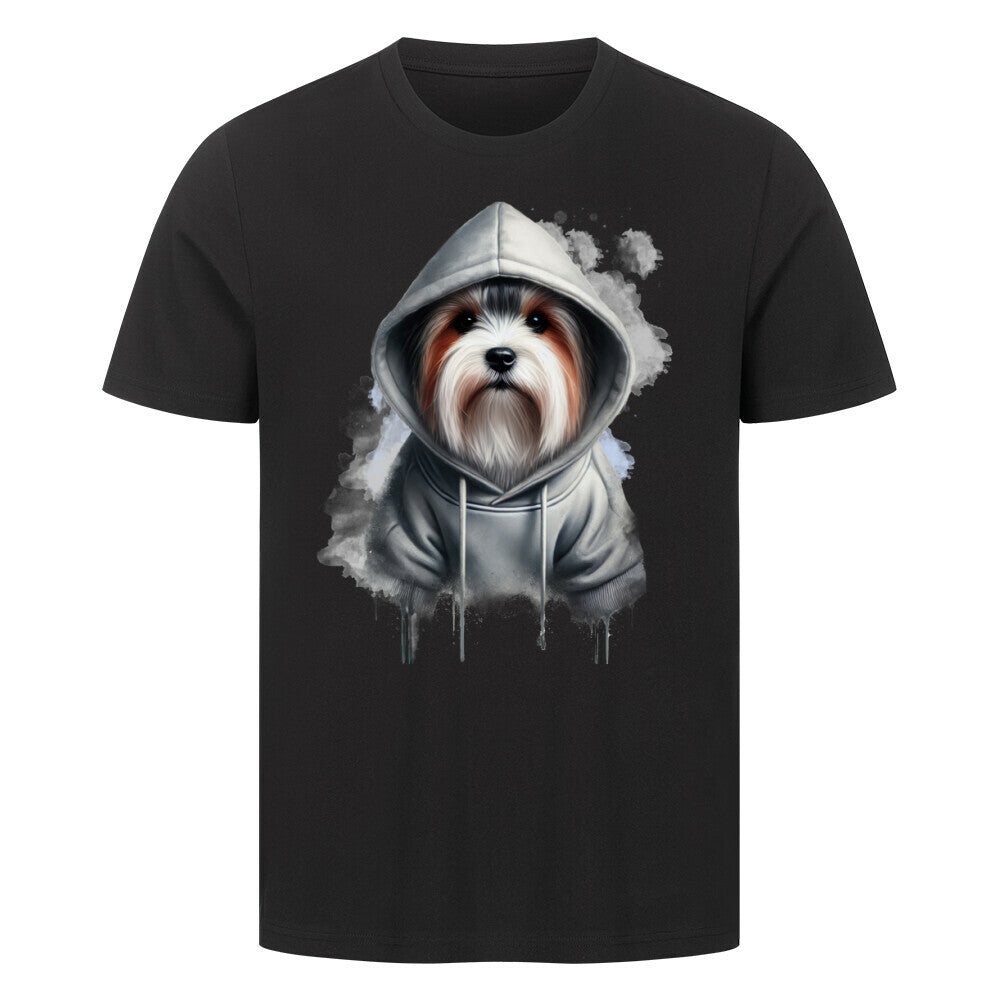 Premium T-Shirt "Biewer Terrier Hooded-Shirt" Schwarz – hunde-shirt.de