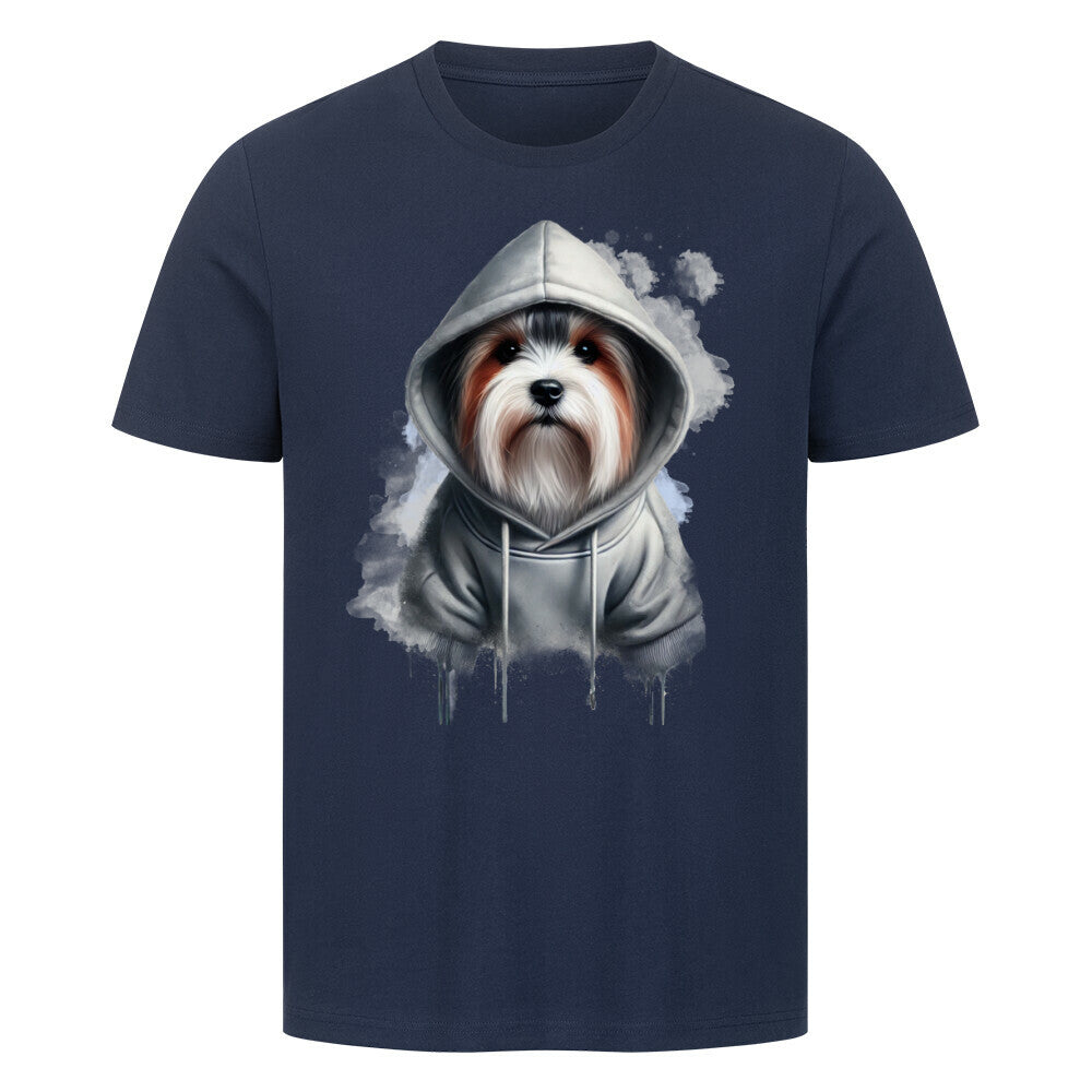 Premium T-Shirt "Biewer Terrier Hooded-Shirt" French Navy – hunde-shirt.de